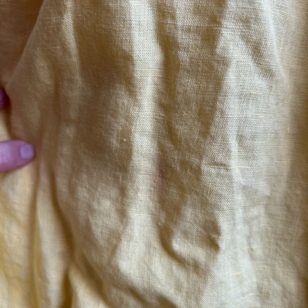 J. Crew Long Sleeved Linen Tiered Maxi Dress Sz‎ L/XL Yellow